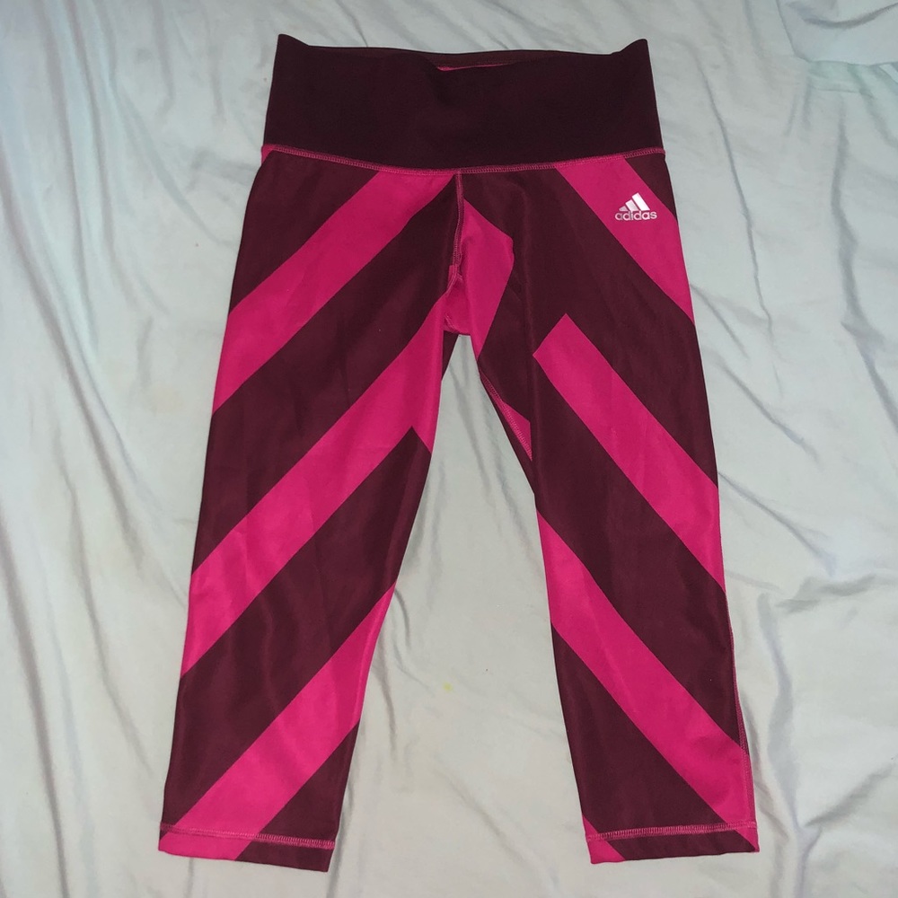 Adidas Cropped Geometric Athletic Leggings